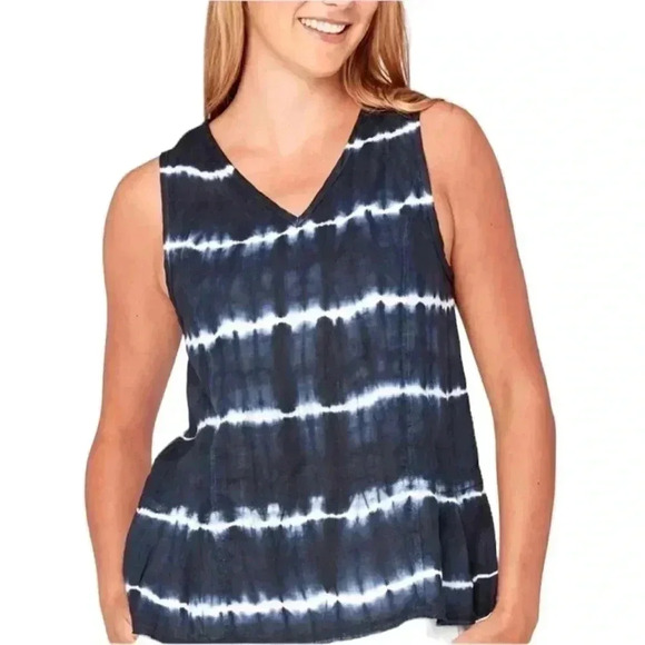 XCVI Holti Tank in Sonorous Wash Admiral - Light Linen Tie Dye - Size Small - Picture 1 of 8